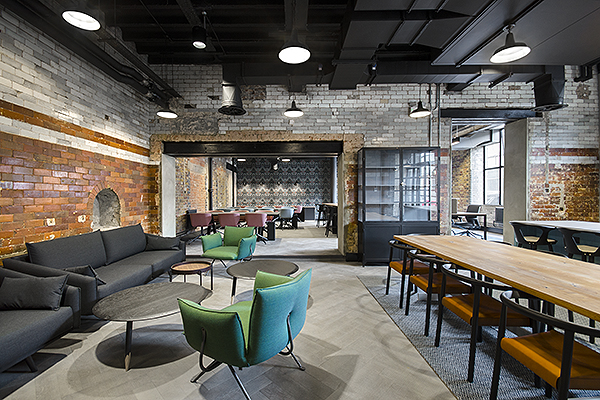 Communal space inside China Works Workspace® property in Vauxhall.