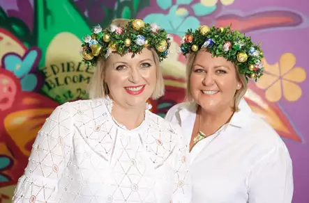 Blossoming business success: The Edible Blooms story - Kelly-and-Abbey-flower-pair