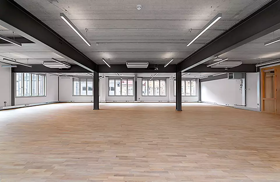 Office space to rent at Brickfields, 37 Cremer Street, London, unit BK.110, 2471 sq ft (229 sq m).