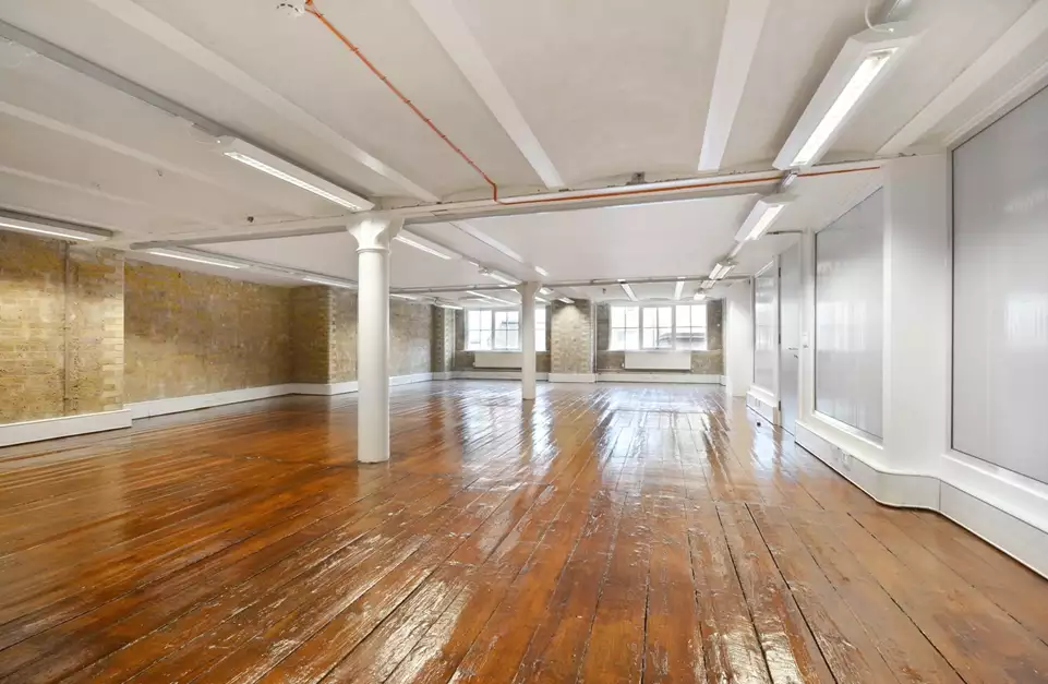 Office space to rent at Clerkenwell Workshops, 27/31 Clerkenwell Close, Farringdon, London, unit CS.101, 1116 sq ft (103 sq m).