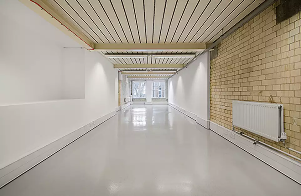 Office space to rent at Clerkenwell Workshops, 27/31 Clerkenwell Close, Farringdon, London, unit CS.110, 435 sq ft (40 sq m).