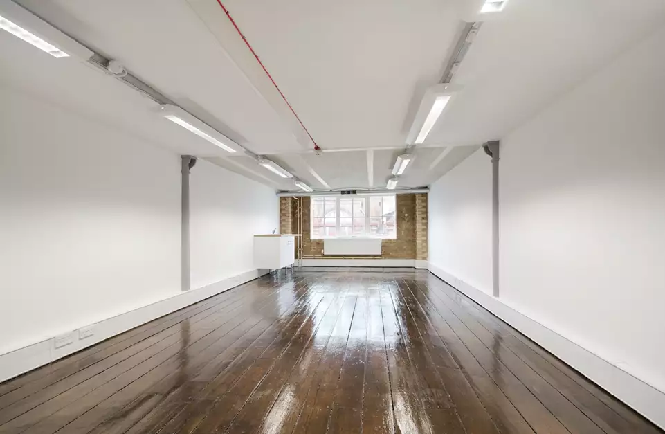 Office space to rent at Clerkenwell Workshops, 27/31 Clerkenwell Close, Farringdon, London, unit CS.305, 403 sq ft (37 sq m).