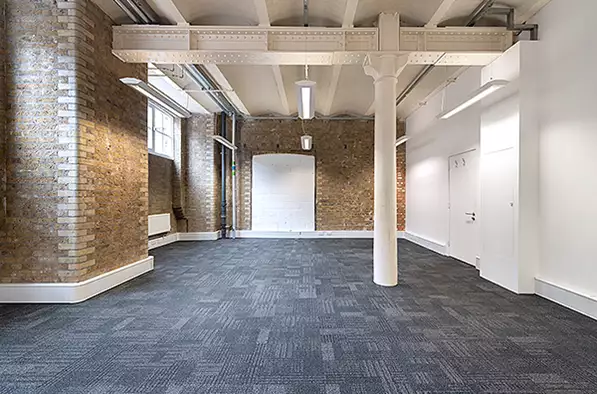 Office space to rent at Clerkenwell Workshops, 27/31 Clerkenwell Close, Farringdon, London, unit CS.G06, 529 sq ft (49 sq m).