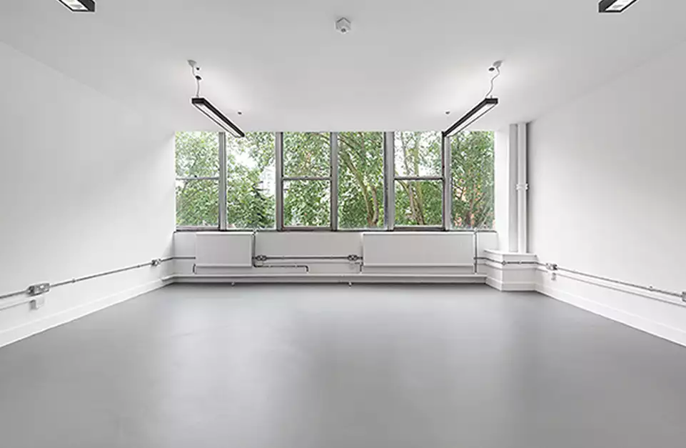 Office space to rent at E1 Studios, 3-15 Whitechapel Road, London, unit NH.105, 353 sq ft (32 sq m).