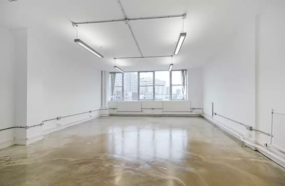 Office space to rent at E1 Studios, 3-15 Whitechapel Road, London, unit NH.508, 491 sq ft (45 sq m).