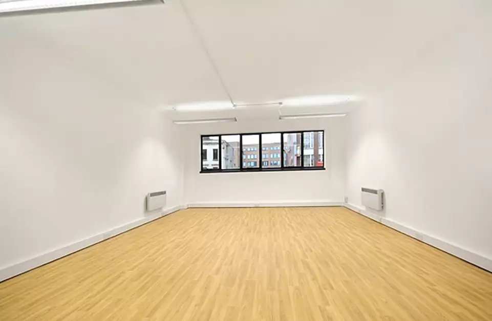 Office space to rent at East London Works, 75  Whitechapel Road, London, unit WH1.11, 409 sq ft (37 sq m).