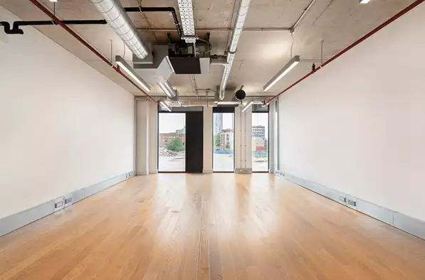 Office space to rent at Mirror Works, 12 Marshgate Lane, London, unit MI.108, 449 sq ft (41 sq m).