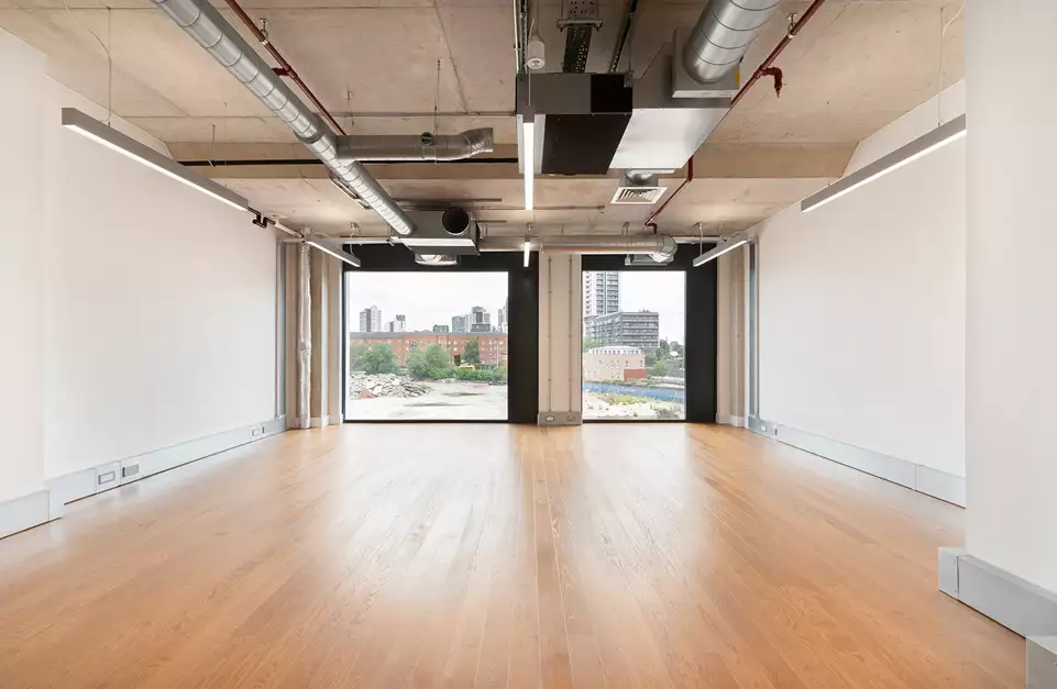 Office space to rent at Mirror Works, 12 Marshgate Lane, London, unit MI.207, 540 sq ft (50 sq m).