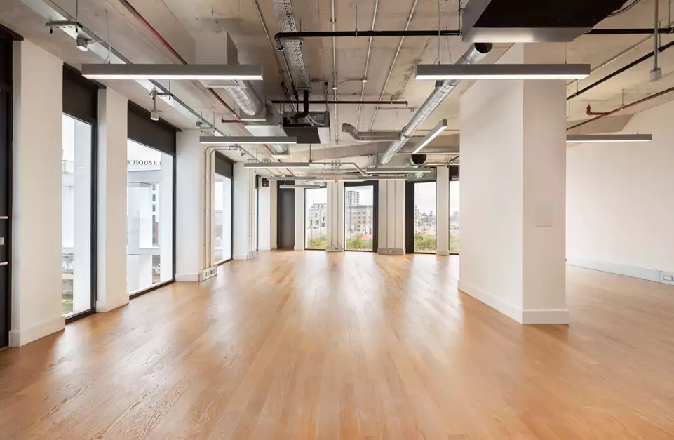 Office space to rent at Mirror Works, 12 Marshgate Lane, London, unit MI.220, 993 sq ft (92 sq m).