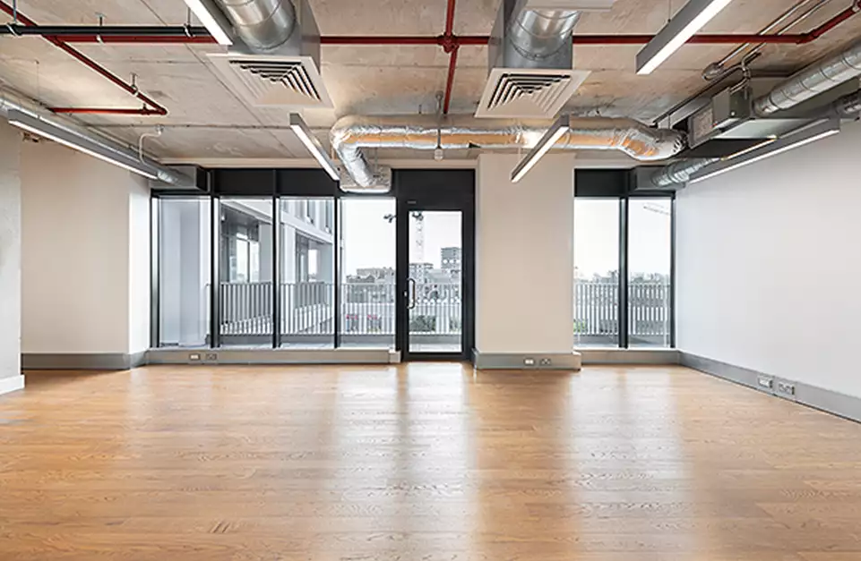 Office space to rent at Mirror Works, 12 Marshgate Lane, London, unit MI.302, 640 sq ft (59 sq m).