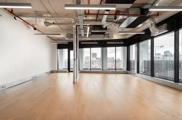 Office space to rent at Mirror Works, 12 Marshgate Lane, London, unit MI.303, 682 sq ft (63 sq m).