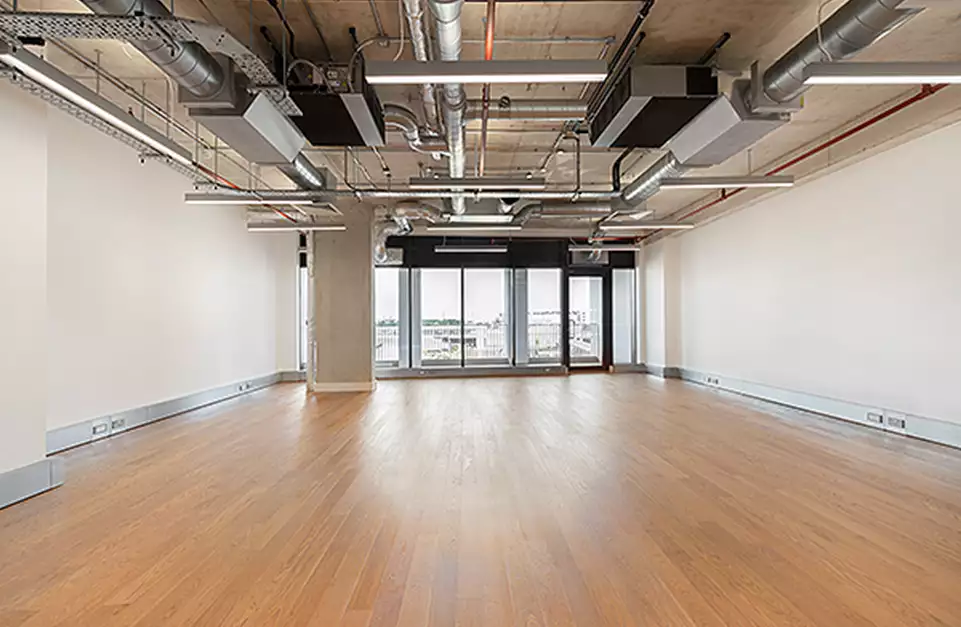 Office space to rent at Mirror Works, 12 Marshgate Lane, London, unit MI.311, 869 sq ft (80 sq m).