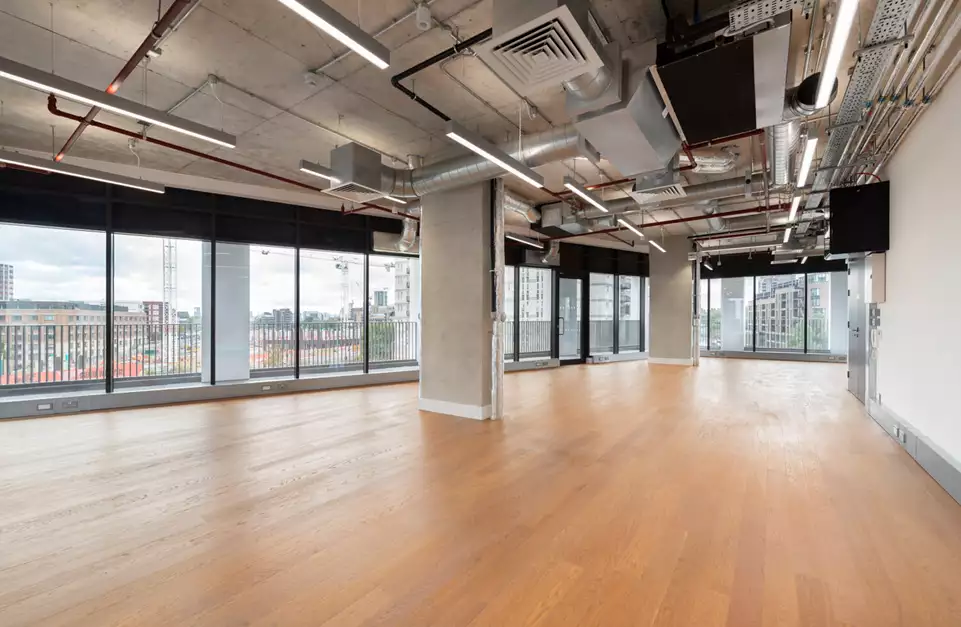 Office space to rent at Mirror Works, 12 Marshgate Lane, London, unit MI.313, 1238 sq ft (115 sq m).