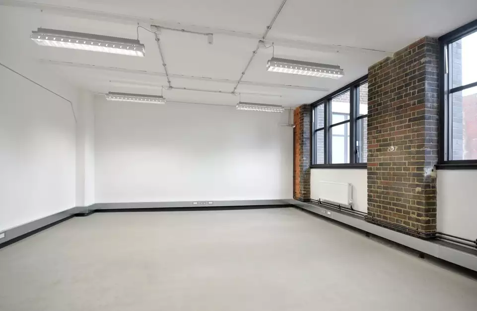 Office space to rent at Pill Box, 115 Coventry Road, Bethnal Green, London, unit PB.103, 386 sq ft (35 sq m).