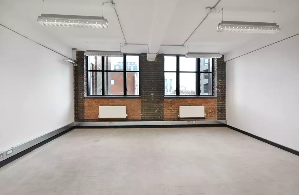 Office space to rent at Pill Box, 115 Coventry Road, Bethnal Green, London, unit PB.203, 376 sq ft (34 sq m).