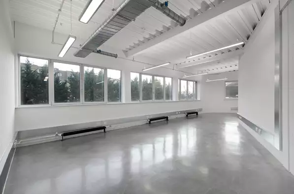 Office space to rent at Westbourne Studios, 242 Acklam Road, Portobello, London, unit WE.101, 689 sq ft (64 sq m).