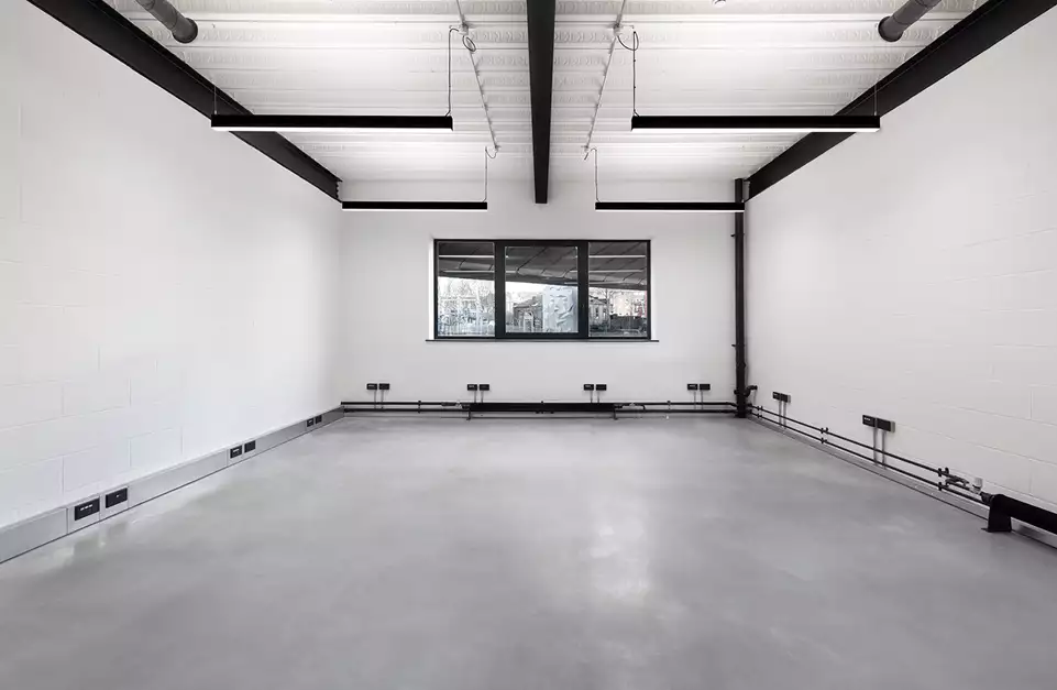 Office space to rent at Westbourne Studios, 242 Acklam Road, Portobello, London, unit WE.113, 470 sq ft (43 sq m).