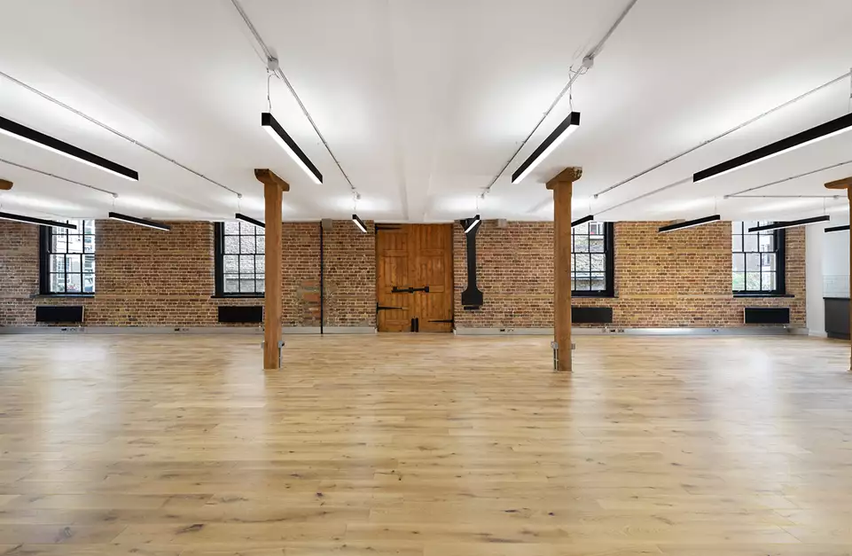 Office space to rent at The Leather Market, Weston Street, London, unit LM08.1.1, 1722 sq ft (159 sq m).