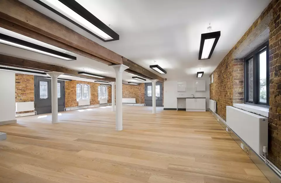 Office space to rent at The Leather Market, Weston Street, London, unit LM09.1.1, 1300 sq ft (120 sq m).