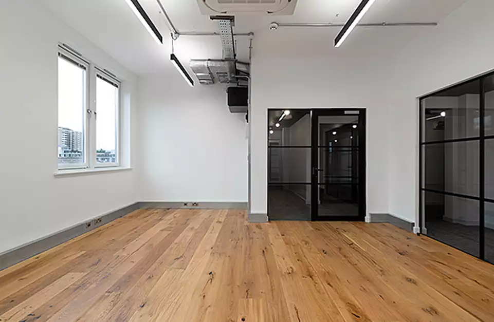 Office space to rent at Wenlock Studios, 50-52 Wharf Road, Islington, London, unit WR.4.03, 271 sq ft (25 sq m).