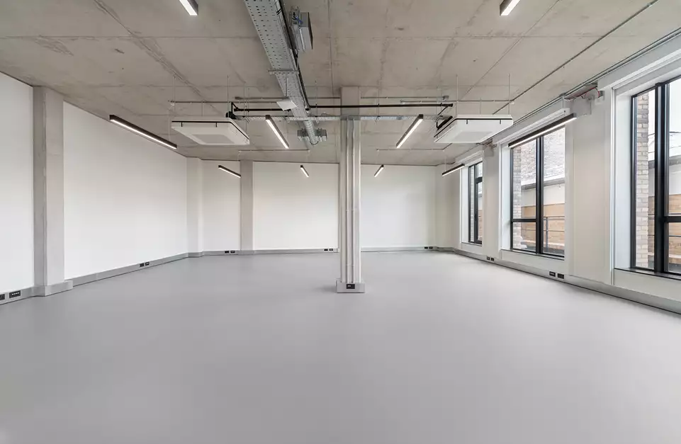 Office space to rent at Mare Street Studios, 203/213 Mare Street, Hackney, London, unit MS.122, 1161 sq ft (107 sq m).
