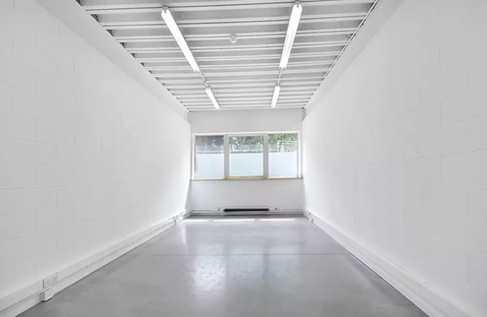Office space to rent at Westbourne Studios, 242 Acklam Road, Portobello, London, unit WE.008, 291 sq ft (27 sq m).