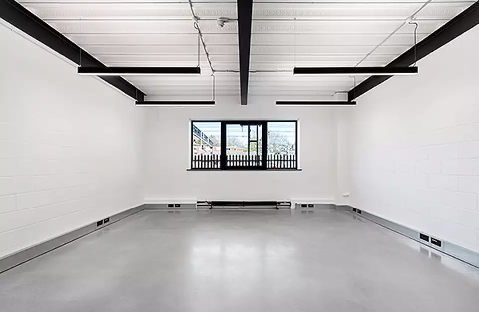 Office space to rent at Westbourne Studios, 242 Acklam Road, Portobello, London, unit WE.022, 409 sq ft (37 sq m).