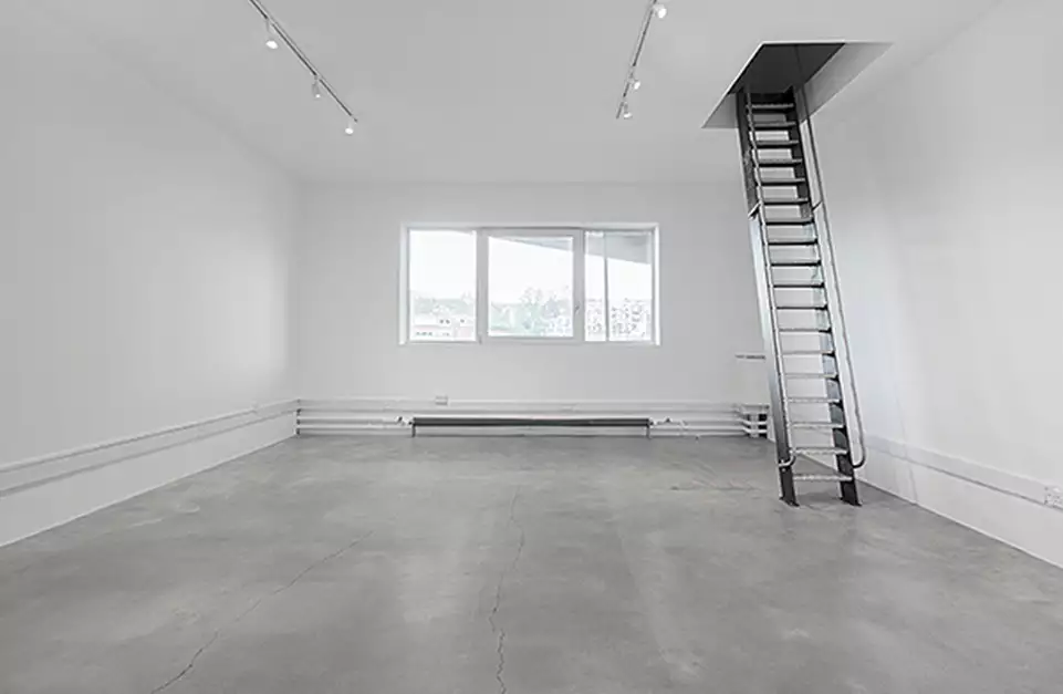 Office space to rent at Westbourne Studios, 242 Acklam Road, Portobello, London, unit WE.120, 396 sq ft (36 sq m).