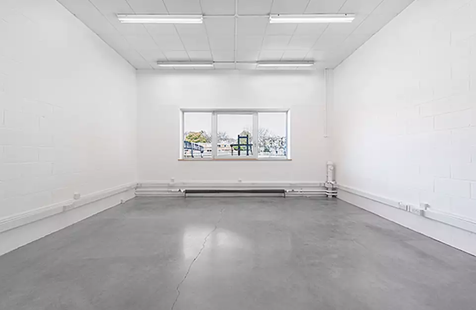 Office space to rent at Westbourne Studios, 242 Acklam Road, Portobello, London, unit WE.122, 409 sq ft (37 sq m).