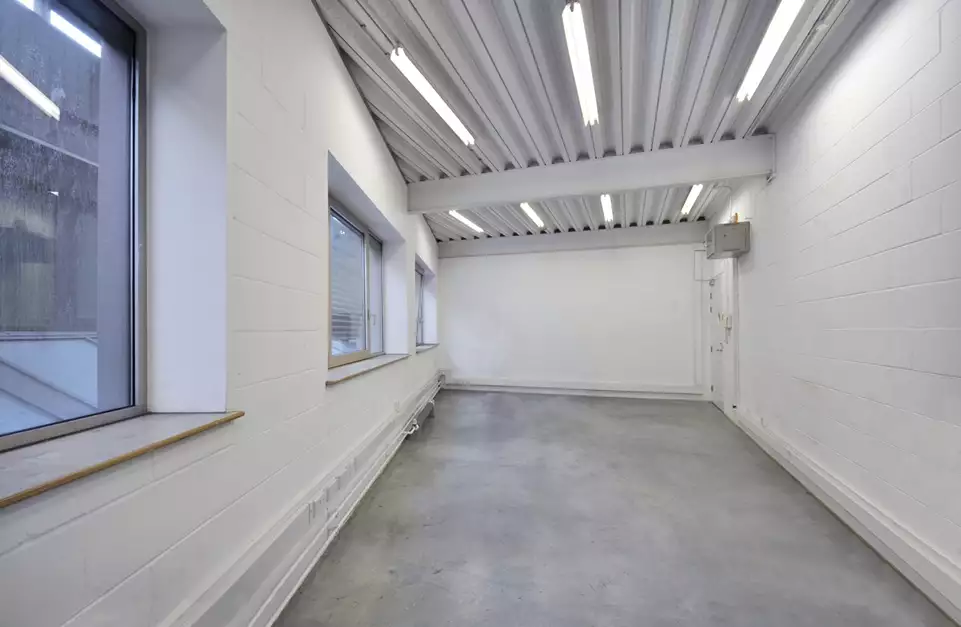 Office space to rent at Westbourne Studios, 242 Acklam Road, Portobello, London, unit WE.206, 482 sq ft (44 sq m).